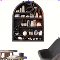 thumbnail image 3 of Wood Storage Shelf - Stylish and Practical Wall Shelf, Crescent Sun and Moon Crystal Shelf, 3 of 5
