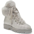thumbnail image 1 of Jessica Simpson Norina Fashion Silver Rhinestone Lace Up Combat Ankle Bootie (10, silver), 1 of 5