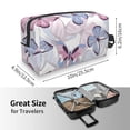 thumbnail image 4 of Goofa Butterflies in Pastel Printed Toiletry Bag with Handle,Large Capacity Travel Makeup Cosmetic Bag for Women, Carry on Airport Airline Compliant Bag, 4 of 9