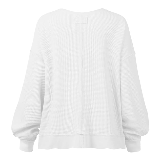 Jersey De Otoño, Sudadera De Mujer, Diseño De Gofres De Color Puro, Mano De Obra Fina Para El Hogar ANGGREK Blanco S