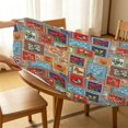 thumbnail image 5 of Pioneer Flower Floral Print Pattern Round Fitted Tablecloth with Elastic Edge, Waterproof Dining Table Cover for Indoor Outdoor Camping and Daily Use, 5 of 6