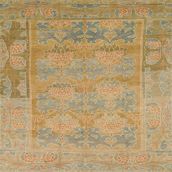 Ahgly Company Machine Washable Indoor Square Abstract Cinnamon Brown Area Rugs, 8' Square