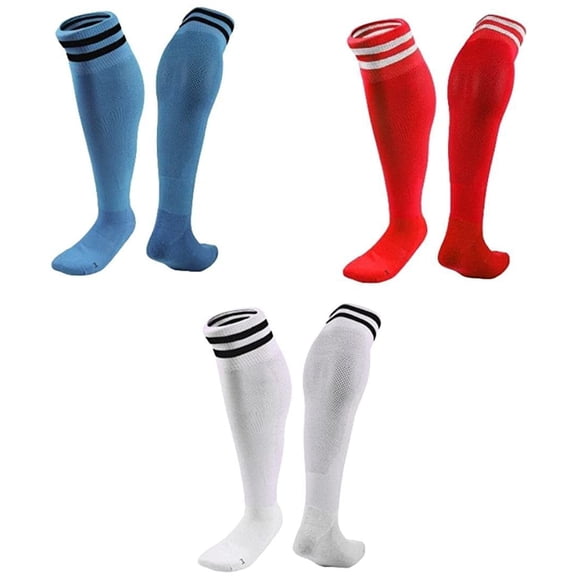 Lian LifeStyle 3 Pairs Knee High Sports Socks for Soccer, Softball, Baseball, Soccer, and Many Other Sports XL002 Size M Green,LightBlue,Rose