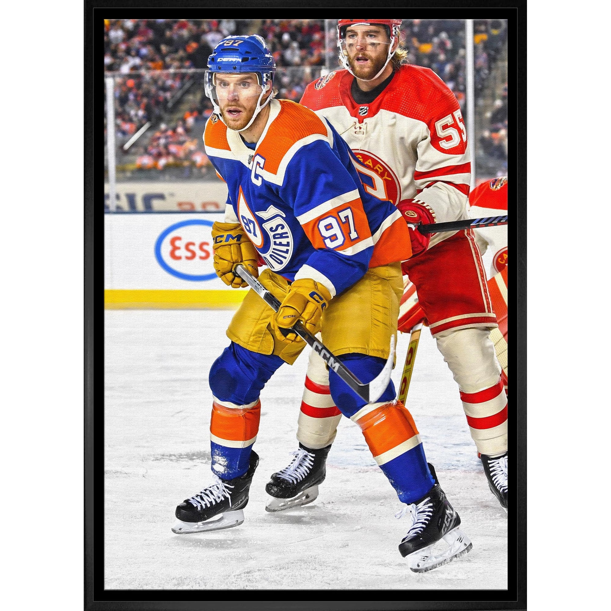 Connor McDavid Framed 20x29 Canvas Oilers 2023 Heritage Classic-V