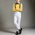 thumbnail image 6 of Samdudou Boys 2 Piece Formal Outfit Long Sleeve Button Down Shirt and Adjustable Suspenders Trousers Pants Set Gentleman Suit Wedding Guest Dress for Party and Speech, 6 of 6
