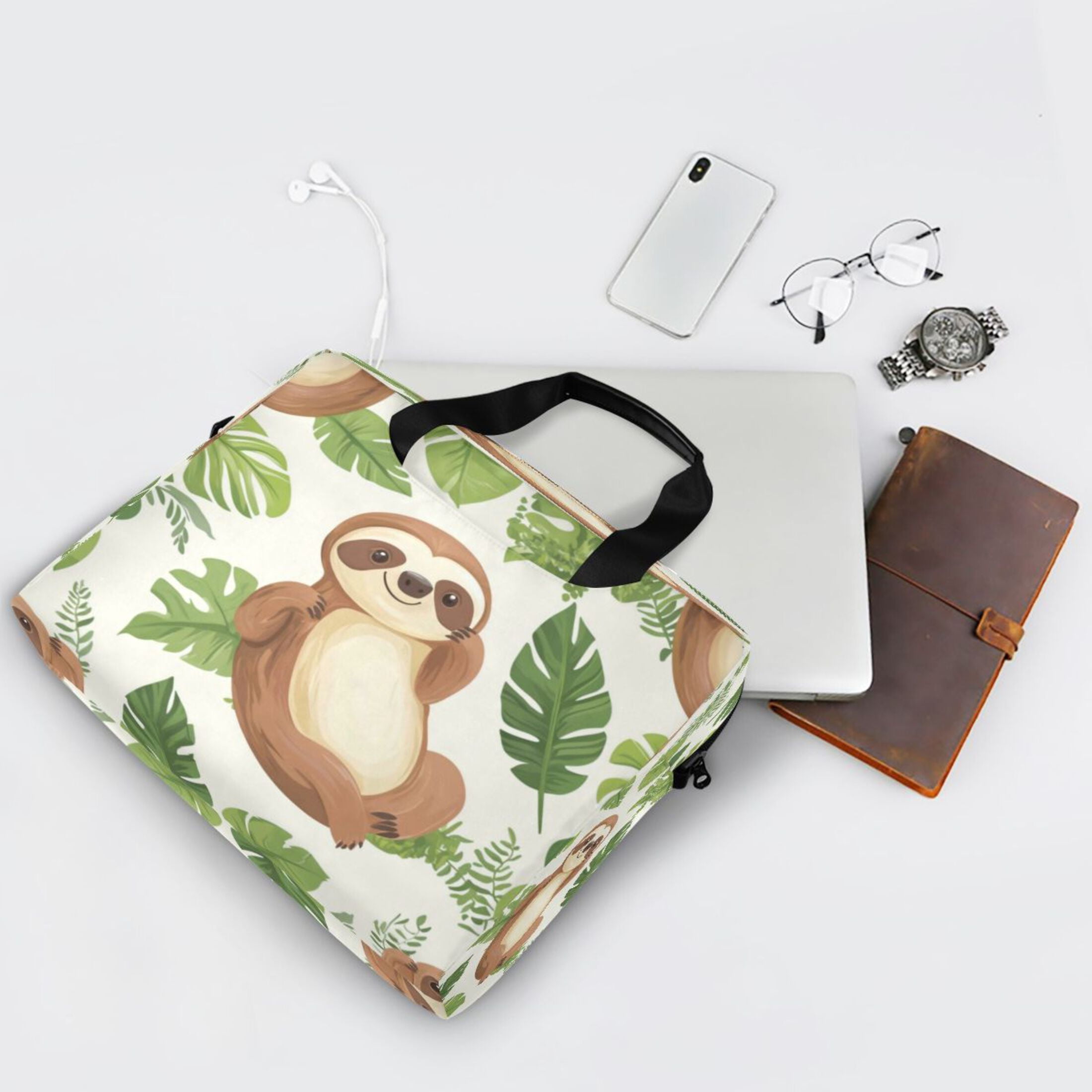 Laptop Bag Laptop Briefcase 15.7 x 3 x 11.8 Inches Laptop Bag Briefcases Laptop Storage Travel Laptop Bag Work Laptop Bag Cartoon Sloth