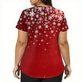 thumbnail image 5 of Resicozy Womens Christmas Scrub Tops Funny Print V Neck Short Sleeve Shirts Fashion Stretch Nursing Uniform with Pockets Vermilion 2XL, 5 of 6