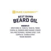 Duke Cannon Supply Co. Best Damn Beard Oil for Men, Redwood, 1 oz