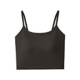 thumbnail image 6 of Xijirk Women Square Neck Thin Strap Camisole Integrated Chest Pad Short Cut Length for Outdoor Group Activities Friend Social Moments Daily Casual Outfits,Black,4XL, 6 of 6