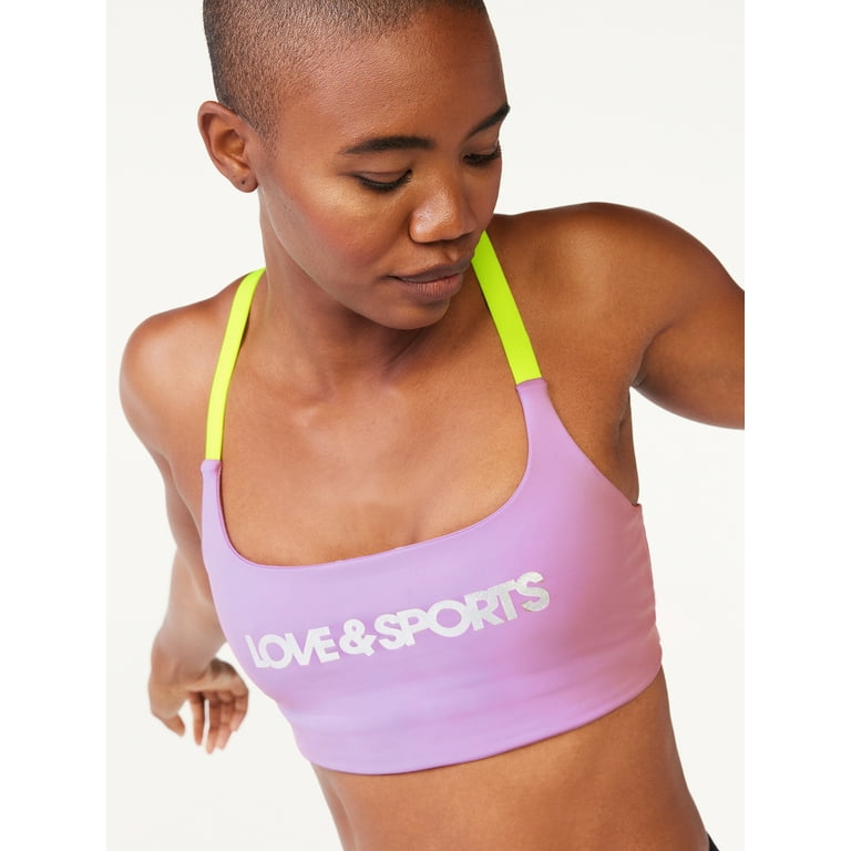Love & Sports Women's Kiki Colorblocked Sports Bra, Sizes XS-XXXL 