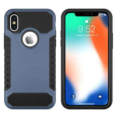 iPhone X Case, iPhone 10 Case Cover, iPhone X Edition Case, Njjex Shock Absorption and Carbon Fiber Design For Apple 5.8