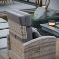 thumbnail image 4 of Outdoor Reclining Chairs, Reclining Patio Chairs with Extended Footrest, Adjustable Rattan Patio Lounge with Flip-Up Table, Air Pump 150° Lay Flat Reclining Chair, 4 of 8