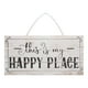 thumbnail image 1 of Letrero decorativo de madera, novedoso, impermeable, para mesa, decoración colgante con un lugar feliz para el patio., 1 of 14