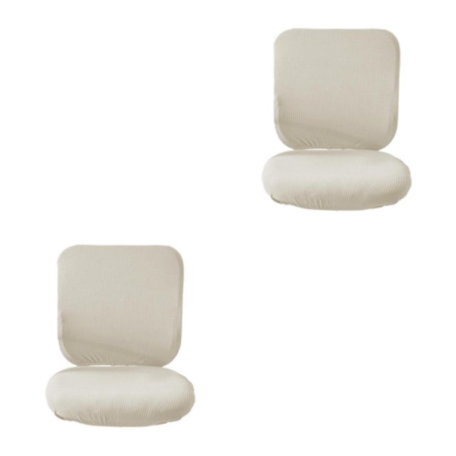 Baohd Computer Chair Cover Swivel Chair Cover Rotating for Chair White Backrest + Cushion Cover 2Set