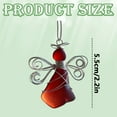 thumbnail image 3 of SMKE 2Pc Handmade Sea Glass Wire-Wrapped Angel Ornament,Angel Wing Car Pendant,Natural-Style Anniversary Holiday Decor,Personalized Gift Accessory,Multi-Scene Room/Backpack/Keychain Hanger Red, 3 of 5