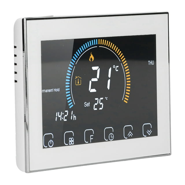 Thermostat Intelligent, Grand Écran LCD Rétroéclairé Couleur 4,8 Pouces, Température Personnalisable, Fonction Mémoire, Modes Programmables pour Eau Gaz AC95-240V avec Contrôleur de Température