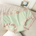 thumbnail image 3 of Elainilye Fashion Seamless Underwear for Women Color Underwear Sweet Breathable Mid-Waist Sexy Lace Seamless Briefs Panties,Green, 3 of 4