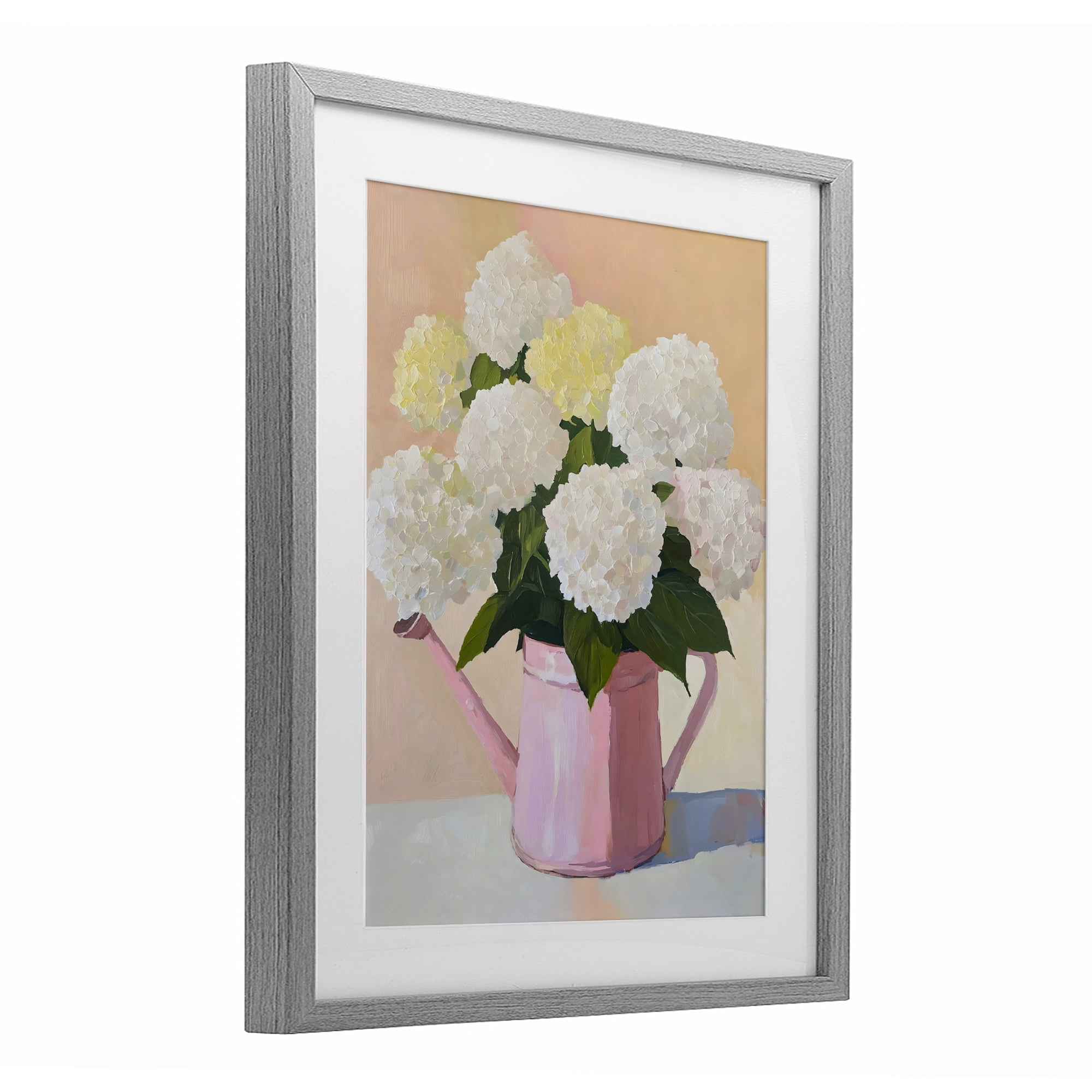 Stupell Industries Hydrangeas in Watering Can Gray Framed Print Under Glass, design by The Prints Vibe