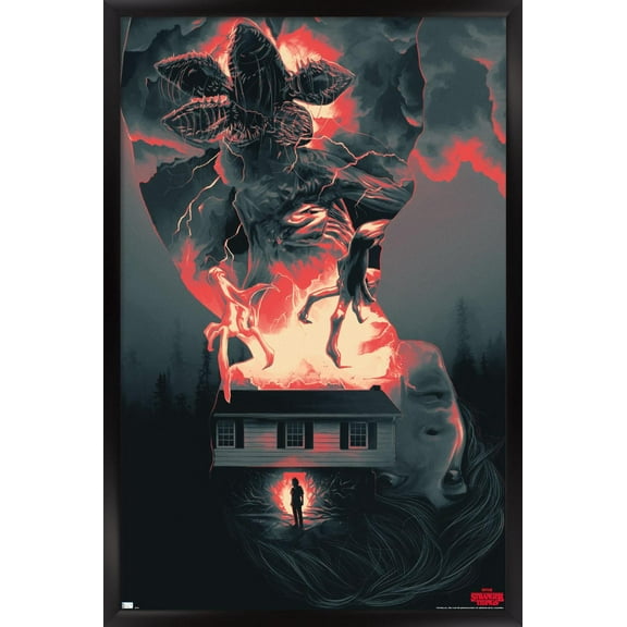 Netflix Stranger Things - Silhouettes Wall Poster, 14.725" x 22.375", Framed
