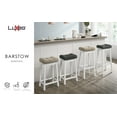 thumbnail image 2 of LuXeo Barstow 29" White Bar Stools with Gray faux leather cushion (Set of 2), 2 of 12