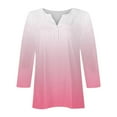 thumbnail image 5 of Jewelreauty Tunic Tops for Women Elbow Length Notch Neck Casual Button Blouses Summer Casual Tees, 5 of 5