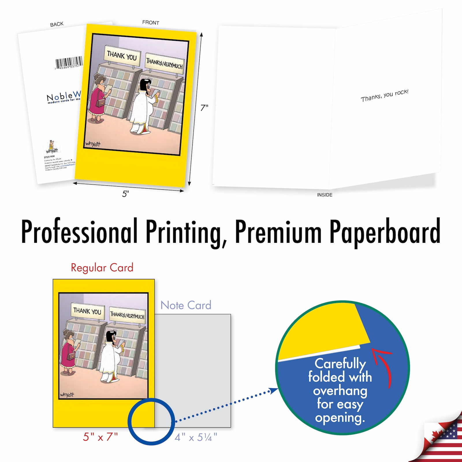 NobleWorks Whyatt's Wide Variety - Pack of 36 Mixed Occasions - Greeting Cards with Envelopes (4.63 x 6.75 Inch) - AC9382XXG-B1x36