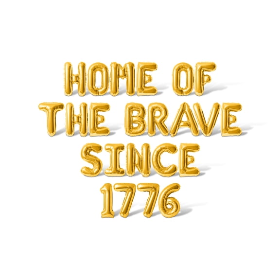 Letter Balloons - HOME OF THE BRAVE SINCE 1776 16" Inch Alphabet Letters Foil Mylar Balloon 4th of July Party Banner (Gold)