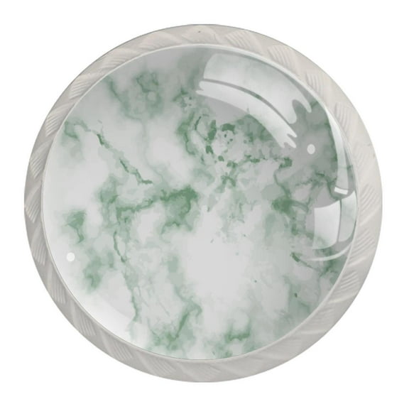 4 Pcs Green Marble Knobs for Kitchen Cabinet Cupboard Dresser Bookcase Drawer Pulls Handles Round Home Decor