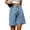 Light Blue, variant on Women's Loose Casual Washed Jean Shorts for Summer, Relaxed Fit Five Quarter Straight Leg Pants with Medium Waisted Elastic Waistband for Everyday Comfortable Stylish Outfits,Blue L