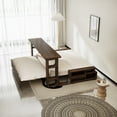 thumbnail image 4 of 3-in-1 Convertible Sleeper Sofa Bed,Modern Velvet Loveseat Couch with Pull Out Bed,Small Loveseat Futon Sofa Bed with Convertible Office Desk,Beige, 4 of 9