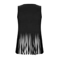 thumbnail image 5 of Women's Western Fringe Vest Sleeveless Faux Suede Cowgirl Jacket 70s Hippie Tassel Trim Open Front Cardigan Outfit, 5 of 7