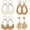Teardrop raffia and rattan, variant on 4 Pairs Raffia Rattan Bohemian Round Drop Dangle Earrings for Women, Boho Statement Cute Fun Hoop Earrings Set