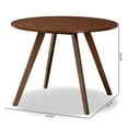 thumbnail image 6 of Baxton Studio Alana 39.40" Round Splayed Legs Dining Table with Assembly Required, Walnut Brown, 6 of 6