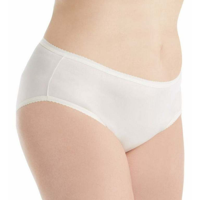 Women's Shadowline 11042P Plus Size Nylon Classics Hipster Panty (Ivory 11)