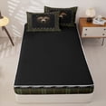 thumbnail image 4 of Erosebridal Wild Animals Bear Zipper Full Size Comforter Sets with Fitted Sheet and 2 Pillowcases,Wildlife Western Farmhouse Print Zipper Bedding Set For Boys,Black Reversible,4-Piece, 4 of 7