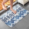 thumbnail image 4 of Blue Chevron Geometric Boho Pattern Bathroom Rugs Mat,Non Slip Microfiber Bathroom Rug,Rubber Backing,Soft Bathroom Mats for Bathroom Floor,Tub and Shower,20x32in(50x80cm), 4 of 5