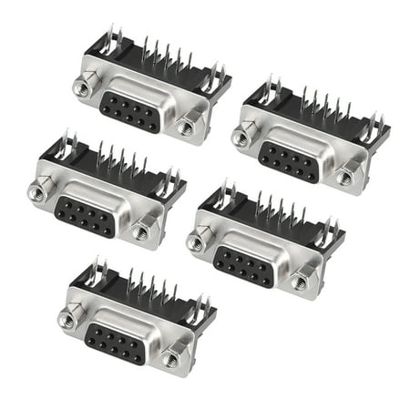D-sub Connector Female Socket 9-pin 2-row Right Angle Solder Type Black 5pc price history on PriceWatchPro