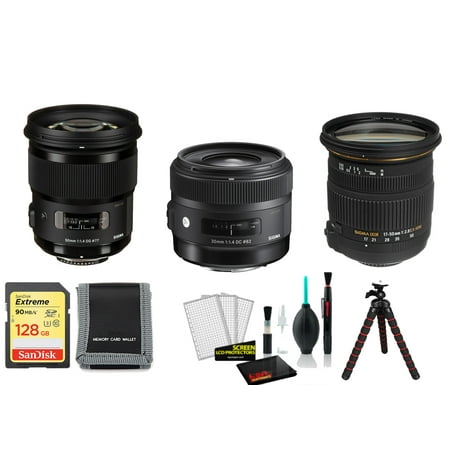 Image of Sigma Three Lens Bundle for Nikon Cameras: Sigma 50mm f/1.4 DG HSM Art Lens for Nikon 30mm f/1.4 DC HSM Art Lens and 17-50 2.8 EX DC OS HSM NIKON (International Models)