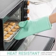 thumbnail image 5 of COOK WITH COLOR Silicone Oven Mitts and Pot Holders Set with Soft Quilted Lining, Mint, 6-Piece, 5 of 9