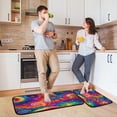 thumbnail image 6 of 2-Piece Kitchen Rugs Set Non-Slip Mats Carpet Floor for Kitchen, Bathroom (19.7"x27.6" & 19.7"x47.2") Colorful Tie-dye with Swirling, 6 of 7