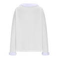 thumbnail image 7 of hotojiny Christmas Shirt for Women Cute Fuzzy Trim V Neck Patchwork Christmas Tee Pullover Long Sleeve Warm Tops, 7 of 7