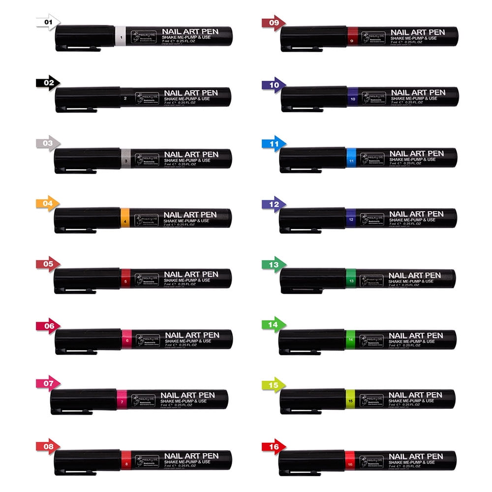 16Pcs Nail Art Pen Set 3D Nail Polish Pen Nail Art DIY Polish Pen