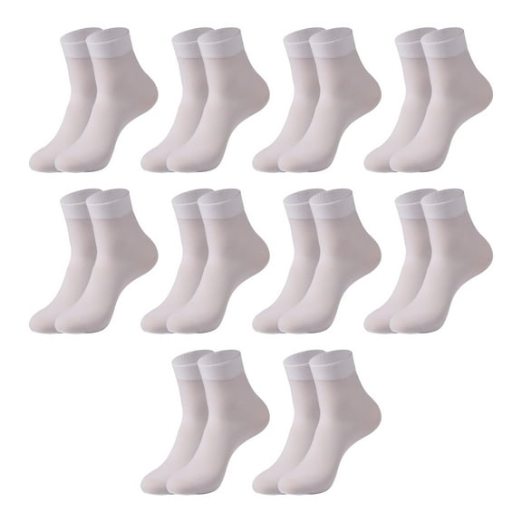 harmtty 10Pairs Socks Women Men Disposable Thick Silk Socks for Ice Rink Foot Bath,White