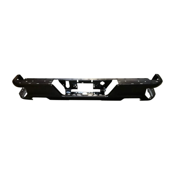2019 2020 2021 GMC Sierra 1500 Rear Bumper Impact Face Bar (with Single Exhaust, without Blind Spot Module. Black.)