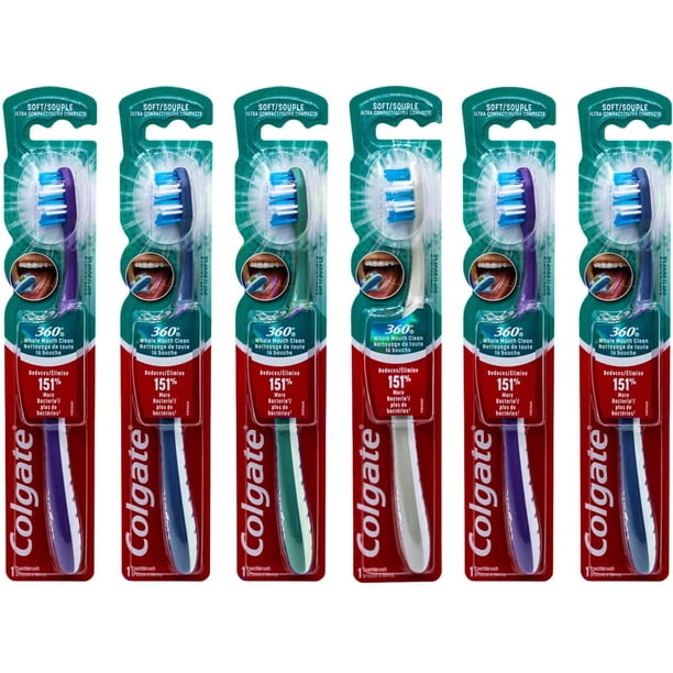 Colgate 360 Whole Mouth Clean Toothbrush, Ultra Compact Head, Soft