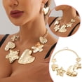 thumbnail image 3 of Collar de estilo metálico con diseño geométrico exagerado y estrella y flor, muy moderno, 3 of 8