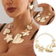 thumbnail image 3 of Collar de metal de estilo geométrico exagerado de moda Star Flower Necklace, 3 of 8