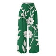 thumbnail image 4 of Edvintorg Boho Pants for Women Floral Printing Beach Palazzo Pants High Waisted Casual Loose Wide Leg Pants with Pockets Womens Trousers, 4 of 5