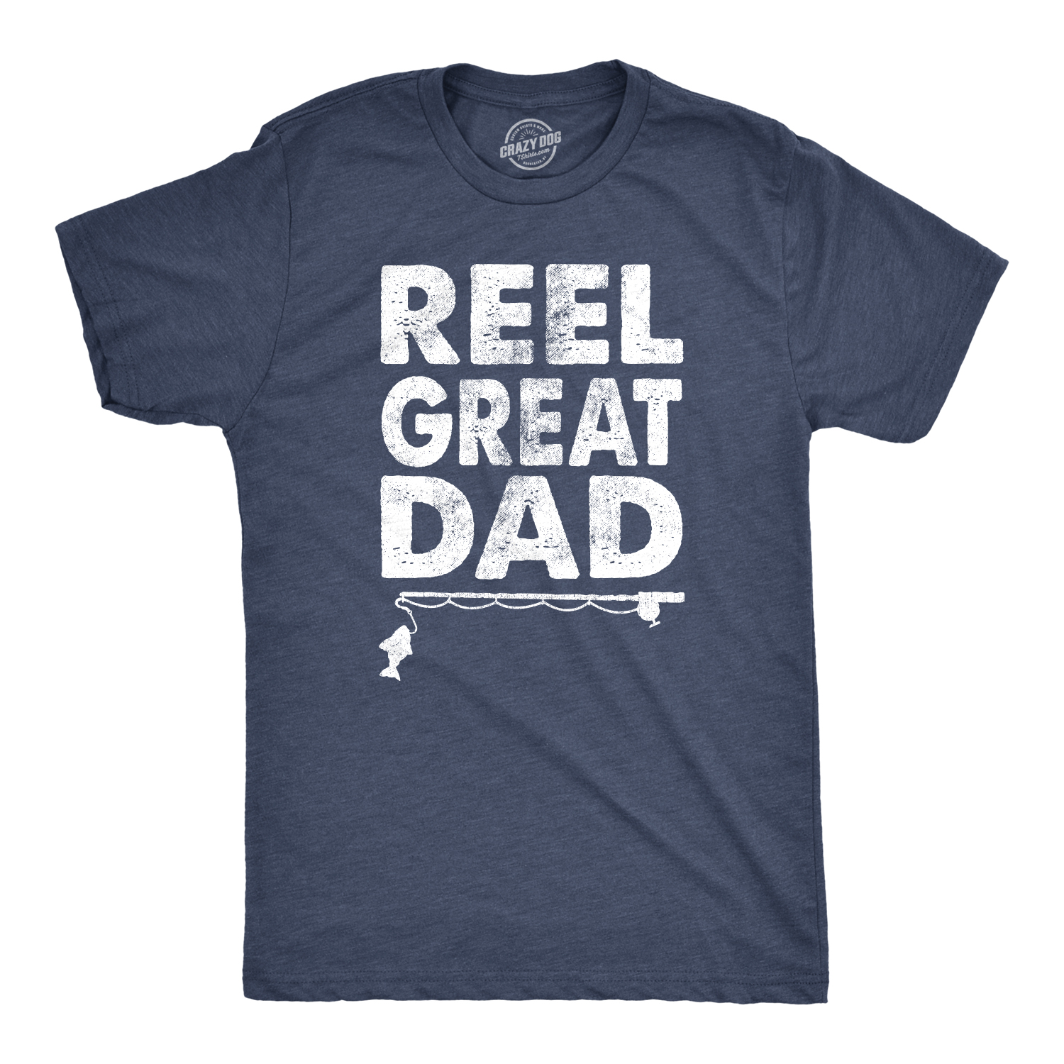Mens Reel Great Dad T Shirt Funny Fathers Day Fishing Tee Gift for Fisherman