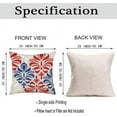 thumbnail image 4 of Blue Red Pillow Covers 20x20 Inch 4th of July Geometrical Flower Throw Pillows Summer Farmhouse Outdoor Decor for Home Living Room Sofa Bed Modern Floral Linen Square Cushion Case, Set of 2, 4 of 6